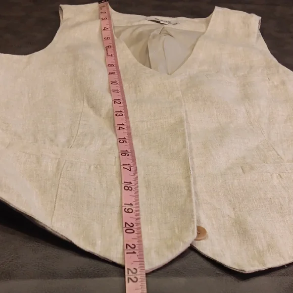 Madewell 100% Linen Vest In Cream/Natural Undyed - Picture 9 of 10